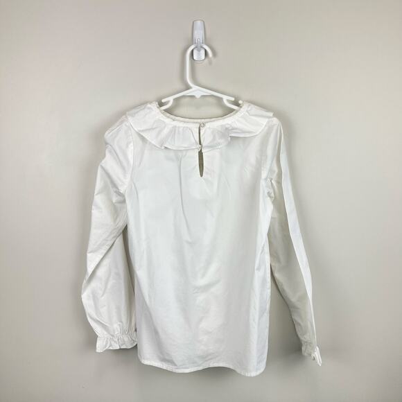 Vineyard Vines White Ruffle Blouse Medium - Picture 6 of 8